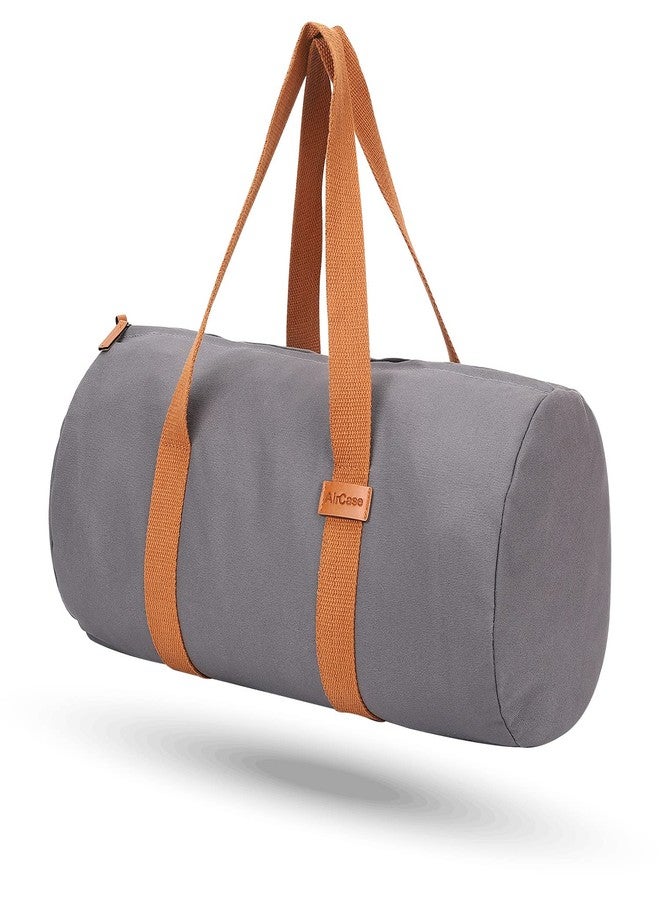 Aircase Canvas 48 cm Travel Duffel Bag, Sports Gym Duffle Bag, Shoulder Handbag for Women, Outdoor Weekend Bag with Shoe and Wet Clothes Compartments (Grey,48x28x28 cm) - Image 1